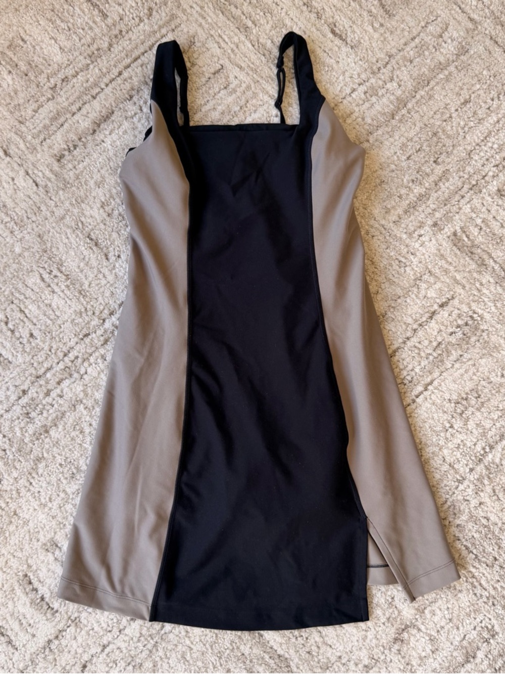 Abercrombie & Fitch Black and Taupe Colorblock Mini Dress